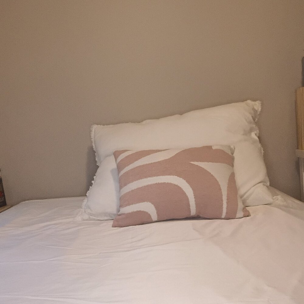 Pink throw pillow